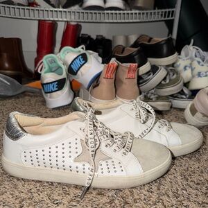 Steve Madden White Sneakers with Silver Details